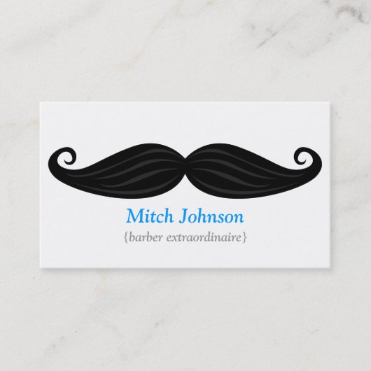 Black Mustache Bizcard Visitekaartje (Voorkant)