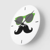 Black Mustache Green Sunbril Wall klok (Hoek)