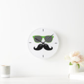 Black Mustache Green Sunbril Wall klok (Huis)