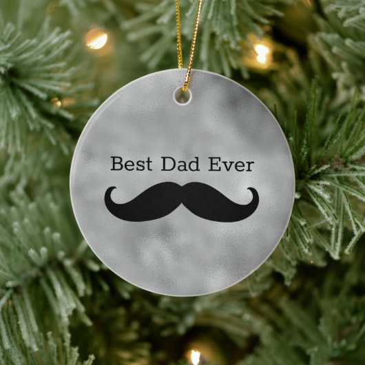 Black Mustache Keramisch Ornament (Boom)