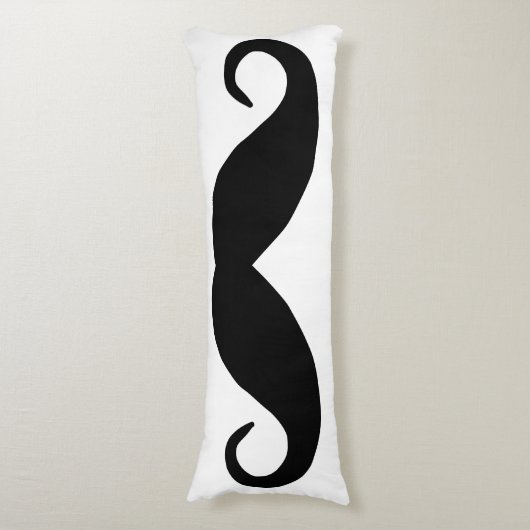 Black Mustache Lichaamskussen (Voorkant Verticaal)