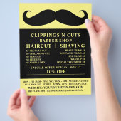 Black Mustache, Mannen Barbers Adverteren Flyer (Hand)