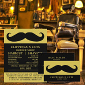 Black Mustache, Mannen Barbers Adverteren Flyer