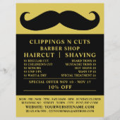 Black Mustache, Mannen Barbers Adverteren Flyer (Voorkant)