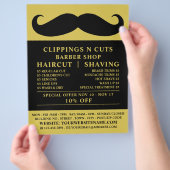 Black Mustache, Mannen Barbers Adverteren Flyer (Hand)