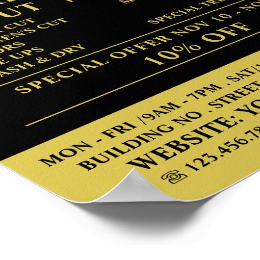 Black Mustache, Mannen Barbers Adverteren Poster (Hoek)