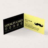 Black Mustache, Mannen Barbers Loyalty Card; Visitekaartje (Binnen)