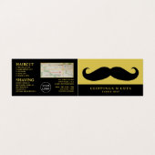 Black Mustache, Mannen Barbers Loyalty Card; Visitekaartje (Buitenkant ongevouwen)