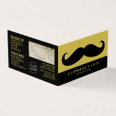 Black Mustache, Mannen Barbers Loyalty Card; Visitekaartje (Buitenkant)