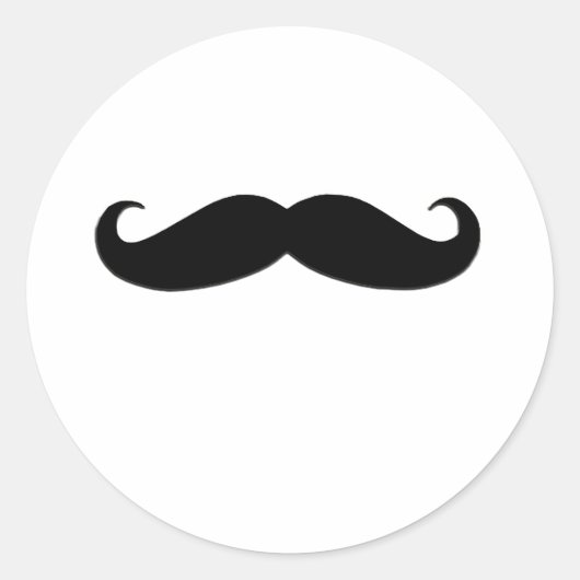 Black Mustache of Black Mustache voor schrijfpapie Ronde Sticker (Voorkant)