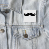 Black Mustache of Black Mustache voor vun Gifts Vierkante Button 5,1 Cm (In situ)