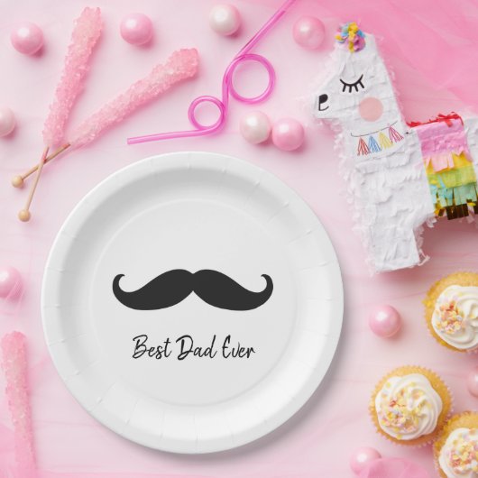 Black Mustache Papieren Bordje (Feest)