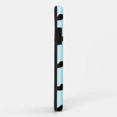 Black Mustache Pattern op blauw Case-Mate iPhone Case (Achterkant/rechts)