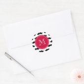 Black Mustache Pattern Ronde Sticker (Envelop)