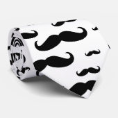 Black Mustache Pattern Stropdas (Opgerold)
