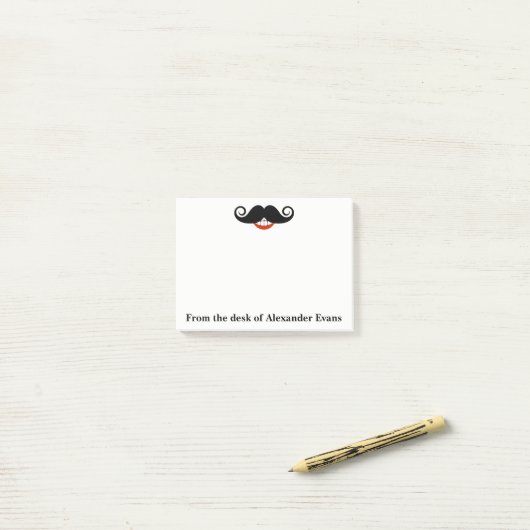 Black Mustache Post-it® Notes (Op bureau)