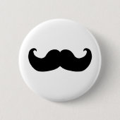 Black Mustache Ronde Button 5,7 Cm (Voorkant)