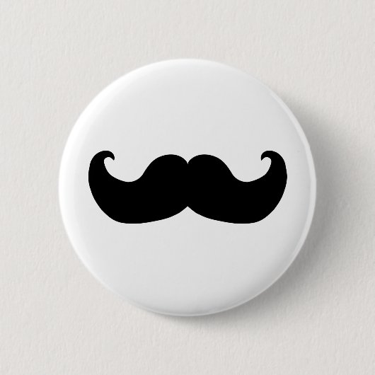 Black Mustache Ronde Button 5,7 Cm (Voorkant)