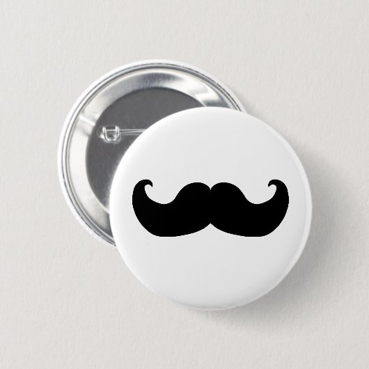 Black Mustache Ronde Button 5,7 Cm (Voorkant /achterkant)