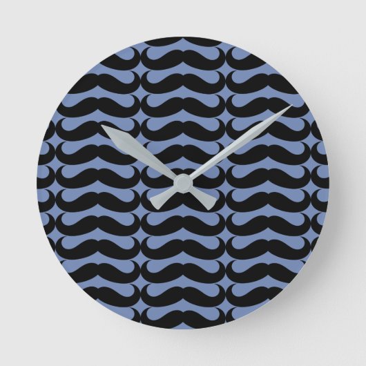 Black Mustache Ronde Klok (Voorkant)