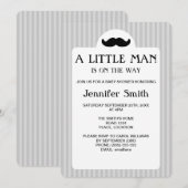 Black Mustache Silhouette Little Man Baby shower Kaart (Voorkant / Achterkant)