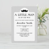 Black Mustache Silhouette Little Man Baby shower Kaart (Staand voorkant)