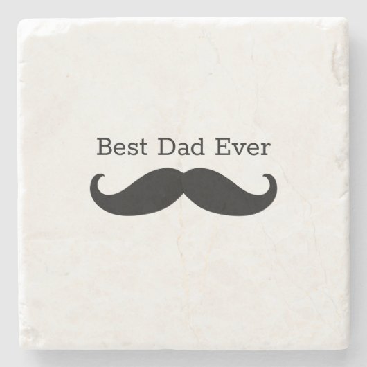 Black Mustache Stenen Onderzetter (Voorkant)