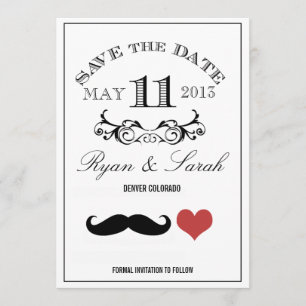 Black Mustache Wedding DAY 11 Save the Date
