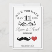 Black Mustache Wedding DAY 11 Save the Date (Voorkant)