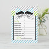 Black Mustache Wishes for Baby shower Game Kaart (Staand voorkant)