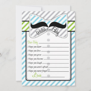 Black Mustache Wishes for Baby shower Game Kaart