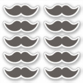 Black Mustaches Mustache set van 10 Stickers (Voorkant)