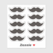 Black Mustaches Mustache set van 10 Stickers (Vel)