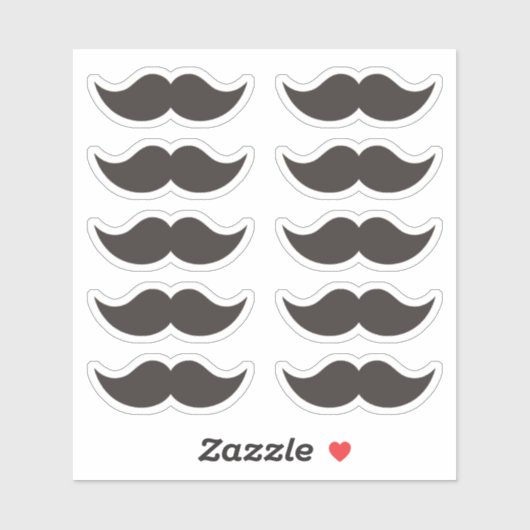 Black Mustaches Mustache set van 10 Stickers (Vel)