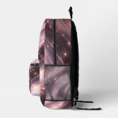 Black & muted blush space patterns AI art Bedrukte Rugzak (Rechts)