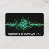 Black | Muziek QR Code Soundwave Visitekaartje (Voorkant)