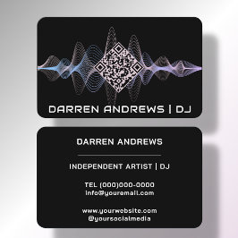 Black | Muziek QR Code Soundwave Visitekaartje