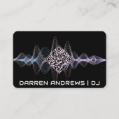 Black | Muziek QR Code Soundwave Visitekaartje (Voorkant)