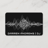 Black | Muziek QR Code Soundwave Visitekaartje (Voorkant)