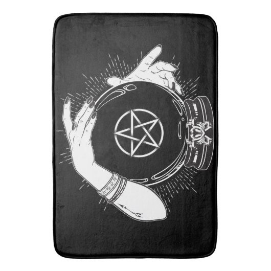 Black Mystic Teller Mystical Crystal Ball Badmat (Voorkant Verticaal)