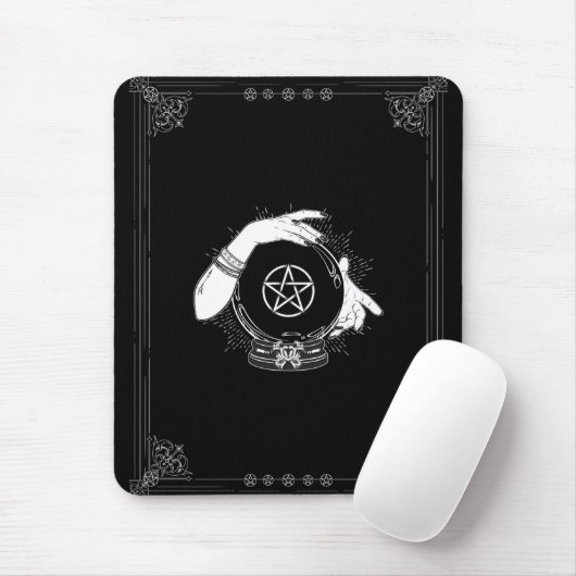 Black Mystic Teller Mystical Crystal Ball Muismat (Met muis)