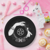 Black Mystic Teller Mystical Crystal Ball Papieren Bordje (Feest)