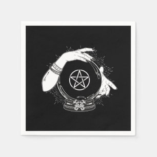 Black Mystic Teller Mystical Crystal Ball Servet