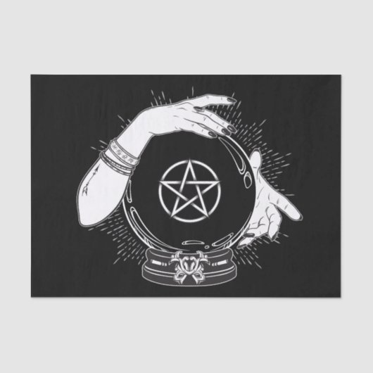 Black Mystic Teller Mystical Crystal Ball Tissuepapier (Voorkant)