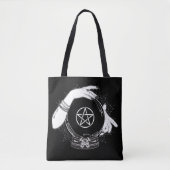 Black Mystic Teller Mystical Crystal Ball Tote Bag (Voorkant)