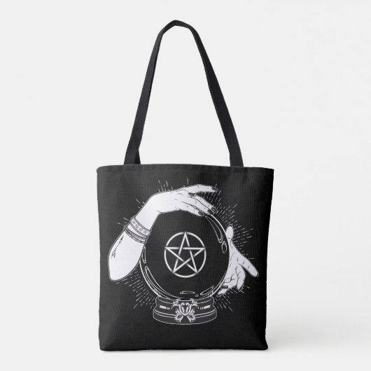 Black Mystic Teller Mystical Crystal Ball Tote Bag (Achterkant)