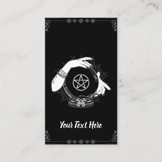 Black Mystic Teller Mystical Crystal Ball Visitekaartje (Voorkant)
