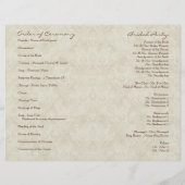 Black n Cream Red Tulip Damask - Weddenprogramma (Achterkant)