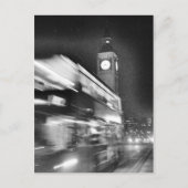 Black-n-White Big Ben - Double Decker Bus - Londen Briefkaart (Voorkant)
