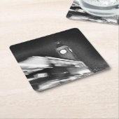 Black-n-White Big Ben - Double Decker Bus - Londen Kartonnen Onderzetters (Schuin)